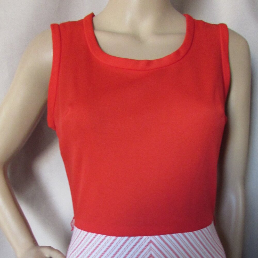 Vintage Toni Todd Jacket & Dress in Red White Ticking Stripe - Picture 3 of 15